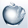 Harvest Apple Award with Clear Leaf - Molded Glass